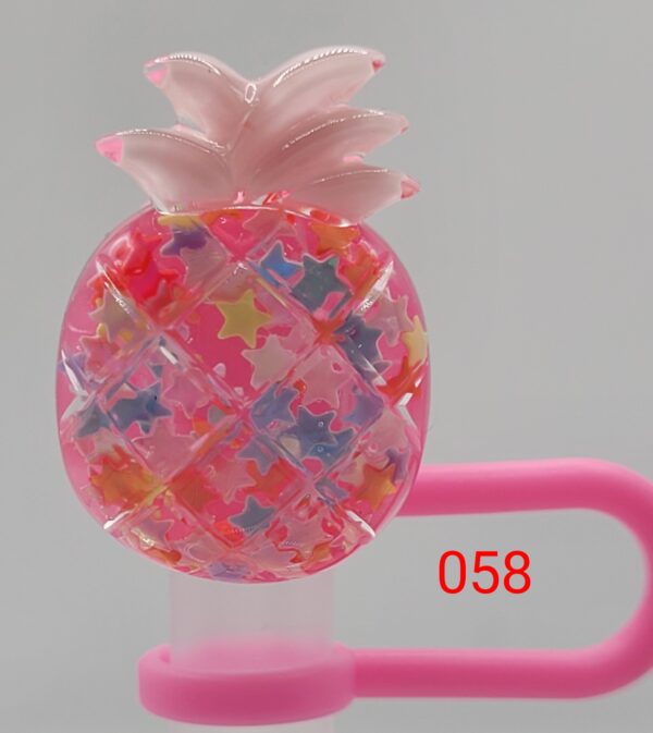 Pink Sparkle Pineapple  ( large straw)