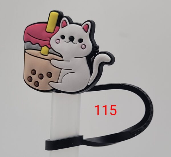 White cat with Bubble Tea