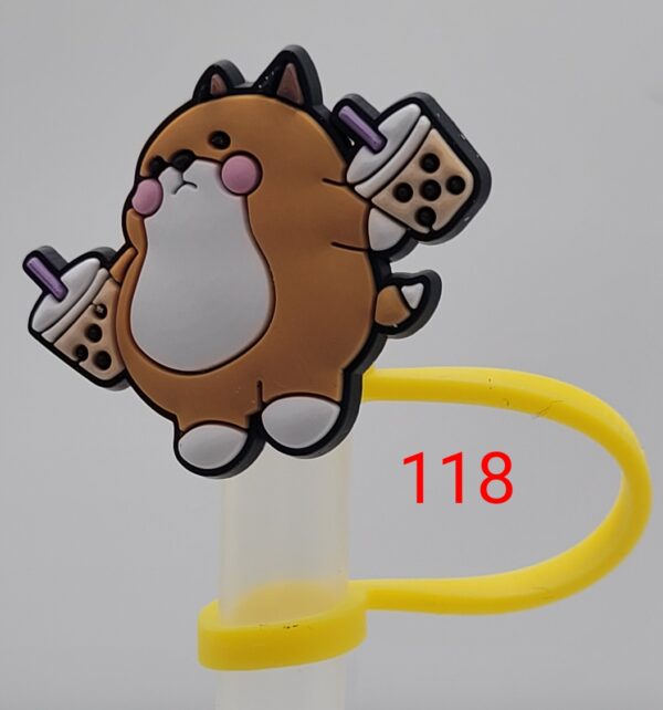 Brown cat with Two Bubble Teas